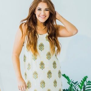 Boho  Artisan crafted  Block Print all over mirror work dress